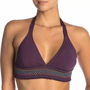 Bleu Rod Beattie Stitch Trim Halter Bikini Top